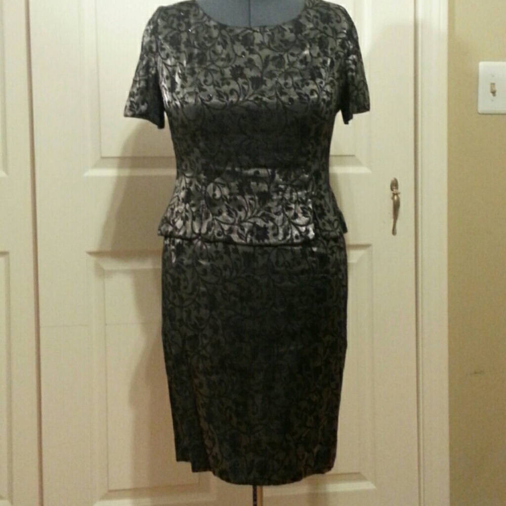 Black Brocade Dress